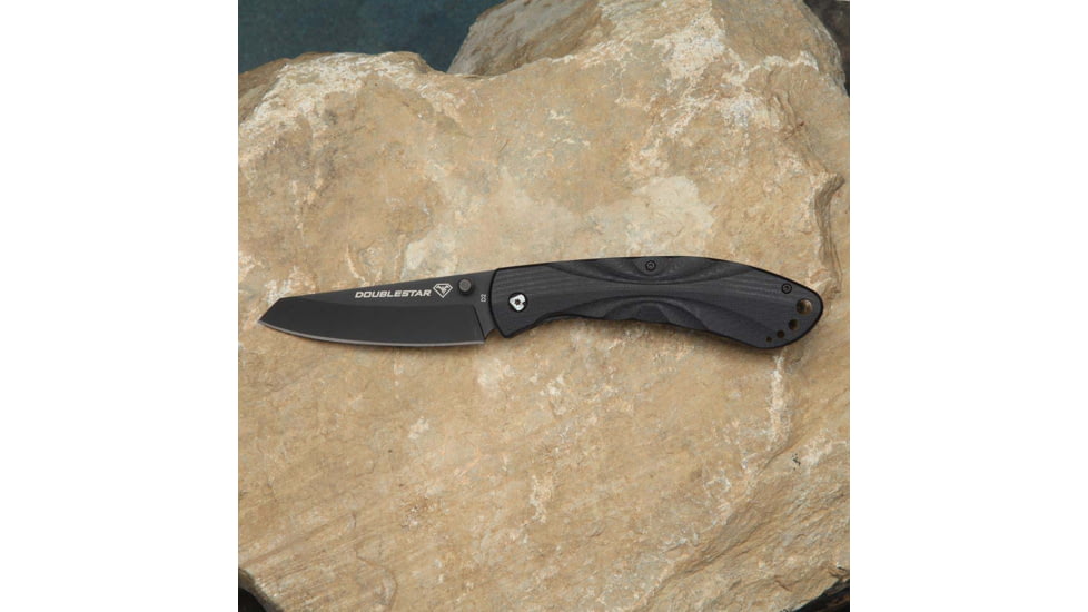 DoubleStar DSC Brimstone Black Blade/G10 Folding Knife, Black Blade and Handle, DSKI100-BLK