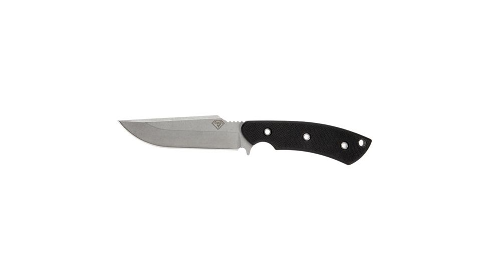 DoubleStar Lite Fighter Knife, 9.5 inches, .187in Nitro-V Stainless Steel, Fixed Blade, .187in Thick Coarse Textured G10 Handle, Black, DSK105