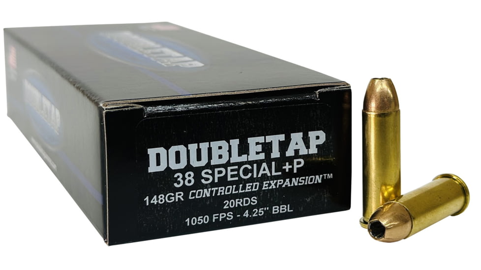 Doubletap Ammunition 38 Special 148 Grain Controlled Expansion JHP Brass Cased Pistol Ammo, 20 Rounds, 38SP148CE