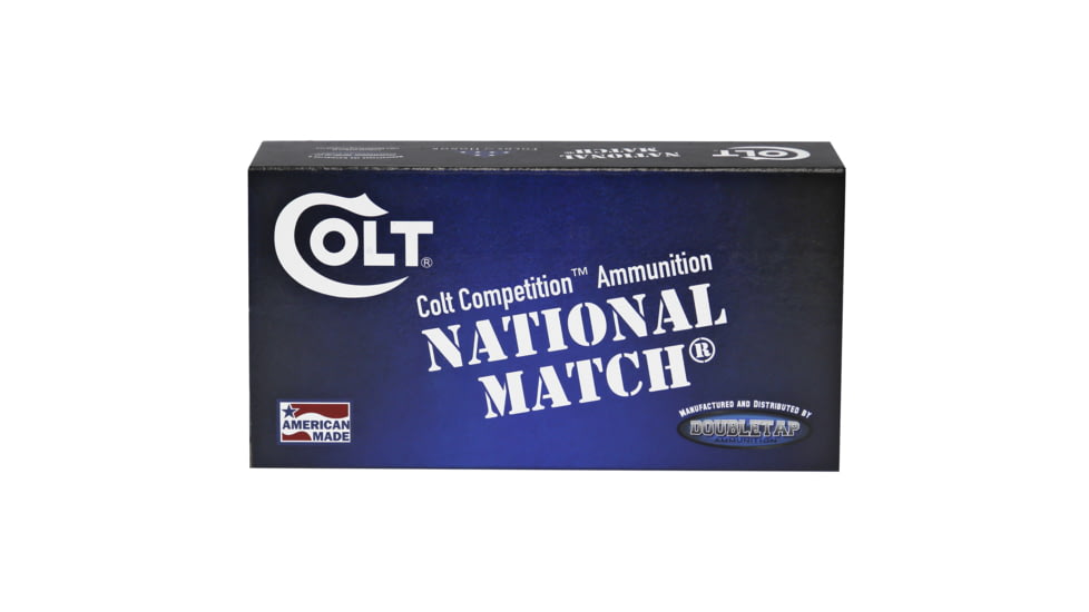 Doubletap Ammunition Colt National Match 9mm Luger, 124 grain, Full Metal Jacket, 50 Rounds Pistol Ammo, 9M124FMJCT