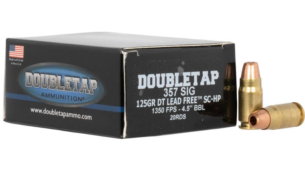 Doubletap Ammunition .357 SIG 125 Grain Hollow Point Pistol Ammo, 20 Rounds, 357S125X