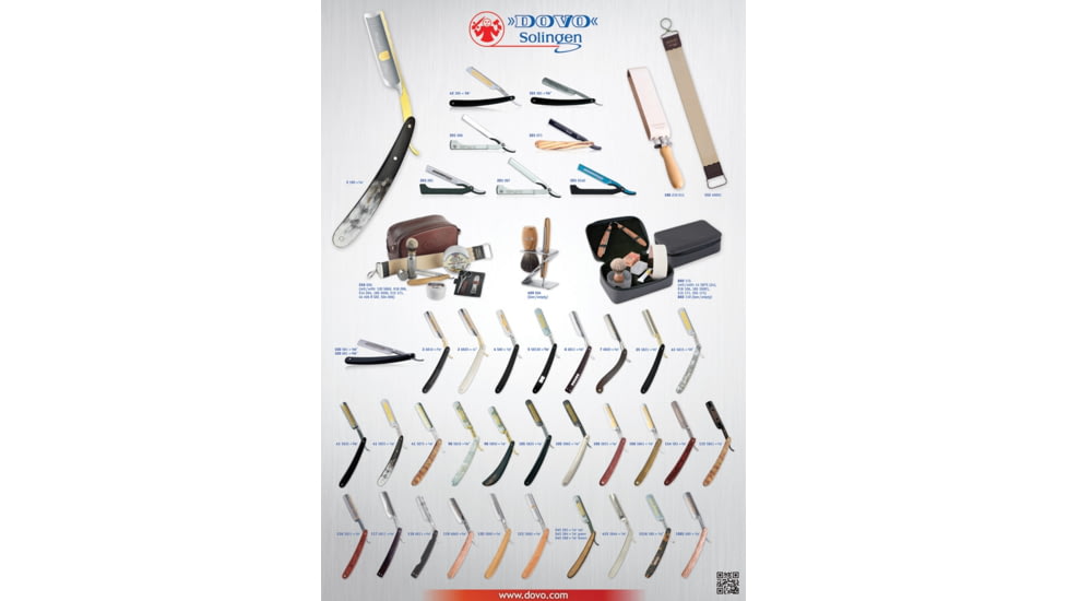 Dovo Straight Razors Poster 2018, 16.5in X 11.63in, Full Color Poster Featuring 2018 Dovo Straight Razors, DOVP2018