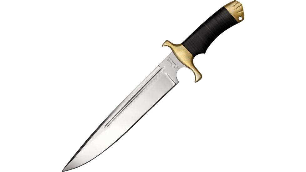 Down Under Knives Toothpick Fixed Blade Knife, 11.25in, Stainless Blade, Black Leather Wrapped Handle DUKTP
