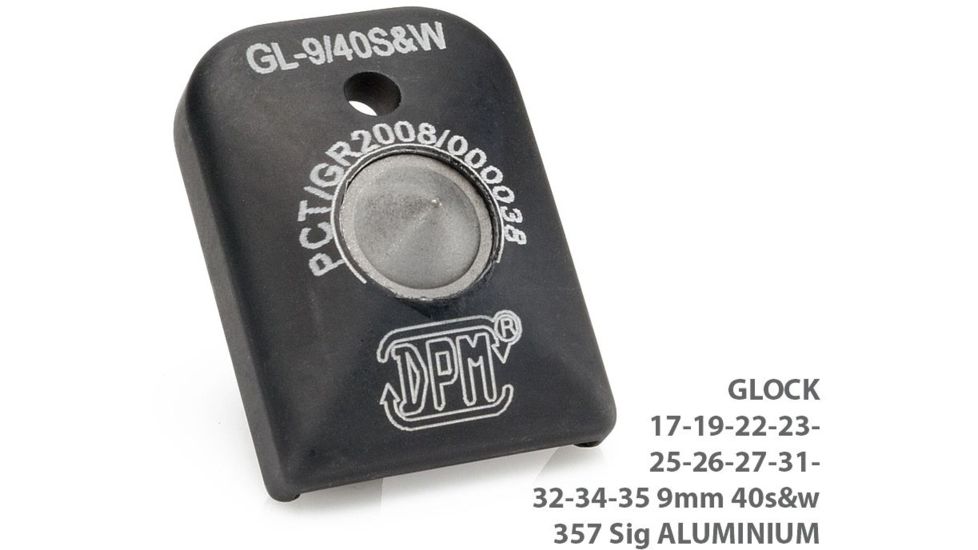 DPM Aluminum Magazine Floorplate - Car Glass Breaker for Glock 17/19/22/23/25/26/27/31/32 34/35, 9mm/40 SW, 357Sig, Black 1000075AL