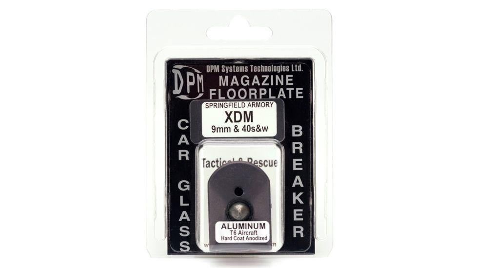 DPM Aluminum Magazine Floorplate - Car Glass Breaker for Springfield XDM 9mm/40SW, Black 1000124