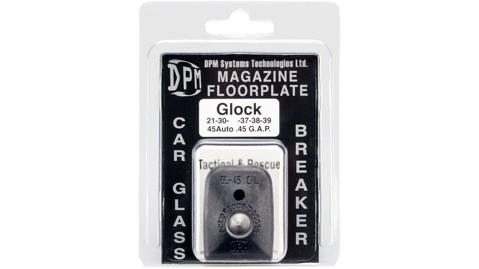 DPM Glock 21/30/37/38/39 .45 Auto/.45 G.A.P. Magazine Floorplate/Glass Breaker, Black, MFPB-GL/2