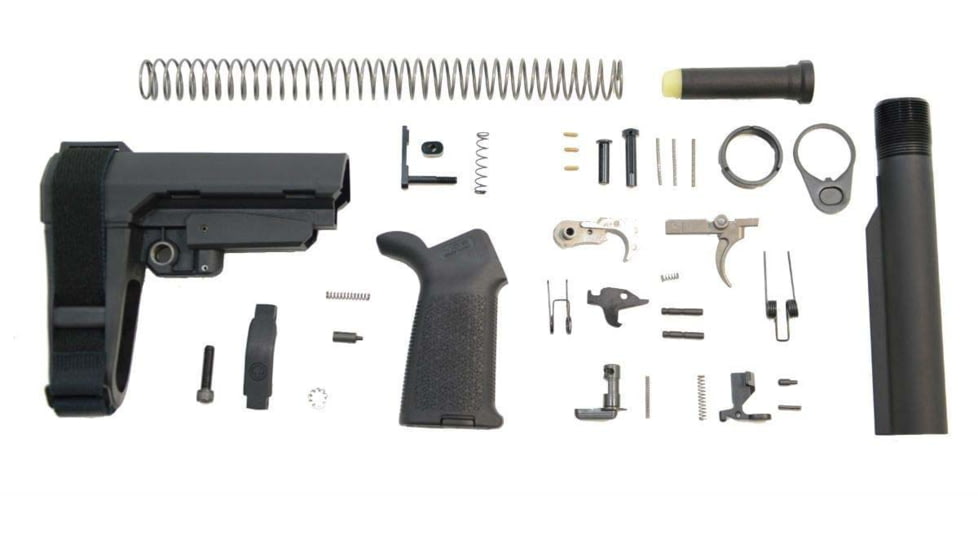 DPMS AR-15 SBA3 Pistol Lower Build Kit MOE Grip/Polished Trigger, One Size, DP51655152953