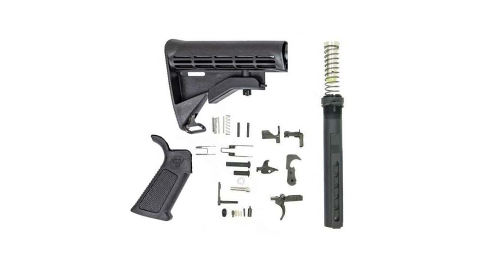 DPMS Panther Polished Trigger AR-10 Lower Build Kit w/Overmolded Grip, One Size, DP51655128521
