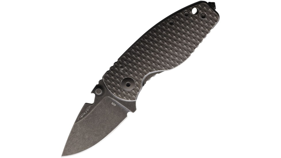 DPx Gear Heat Framelock Folding Knife, 3in, Bohler M390 Stainless Steel, Drop Point, Platinum Gray 3D Titanium, Gray, HTF020