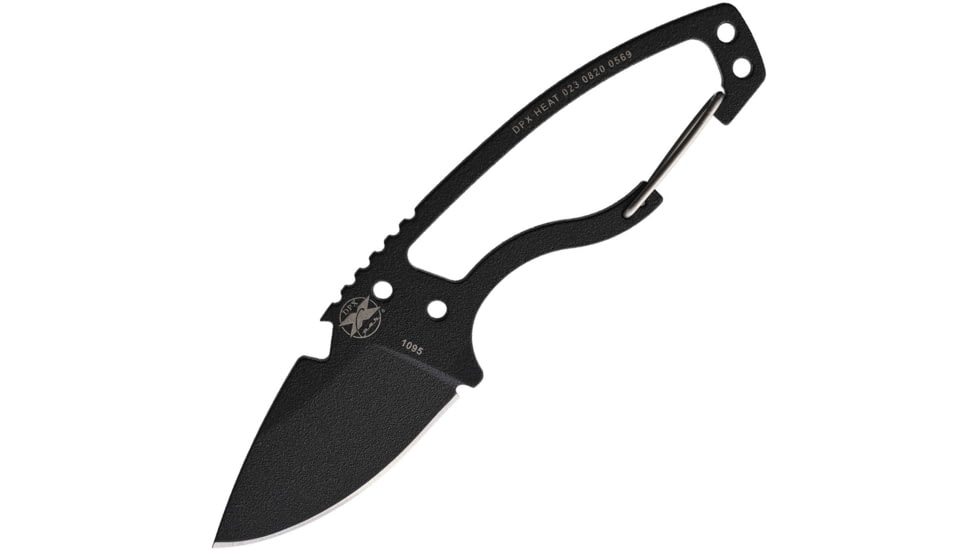 DPx Gear HEAT Hiker Black Knife, 2.5 black ceramic coated 1095HC steel blade, Skeletonized handle, DPHTX023