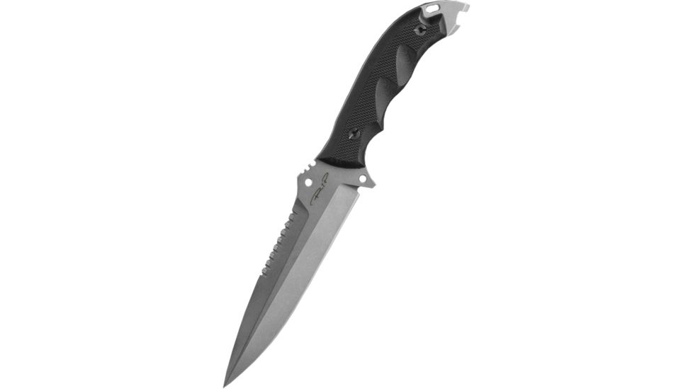 DPx Gear HEFT 6 Razorback Fixed Blade Knife,5.95in Serrated Niolox Steel Blade,Black Handle w/ Kydex Sheath DPX HEFT 6 Razorback