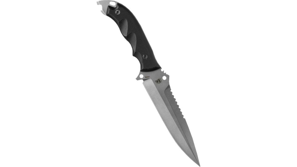DPx Gear HEFT 6 Razorback Fixed Blade Knife,5.95in Serrated Niolox Steel Blade,Black Handle w/ Kydex Sheath DPX HEFT 6 Razorback