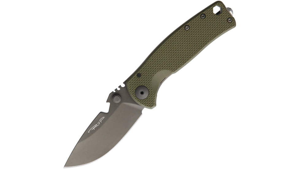 DPx Gear HEST Framelock Urban OD Folding Knife, 2.88 gray titanium coated CPM-154 stainless blade, OD green textured G10 handle with stonewash finish, HSF-060
