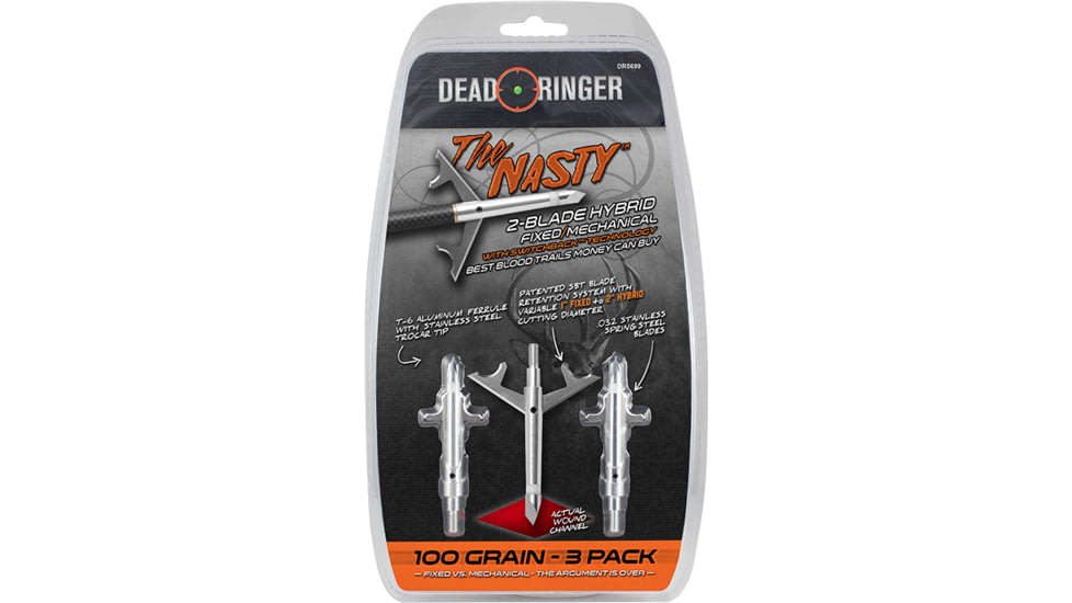 Dead Ringer The Nasty - Arrow Blade, 100 Gr 2 Blade w/Switchback Technology w2.0in Blade, DR5415