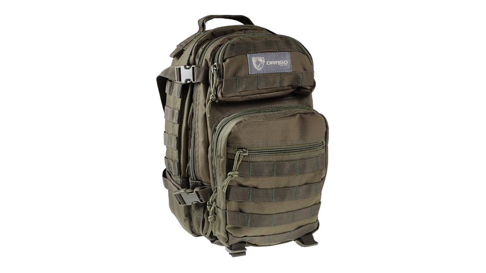 Drago Gear Scout Backpack Tactical, 600D Polyester, 16x10x10in, Green, 14305GR