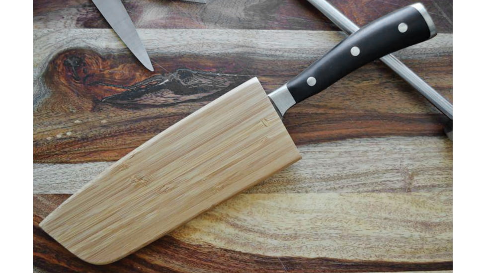 Dragon by Apogee Magnetic Bamboo Santoku Sheath, Designed to fit 7.5 x 2.5 Santoku knife, ACES-SHTH-0750