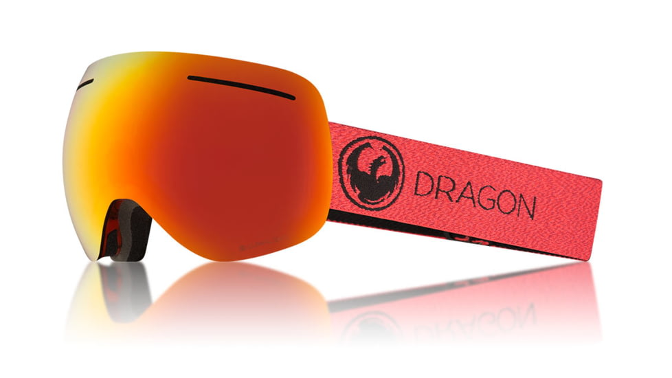 Dragon X1 Goggles, Mill/LumaLens Red Ion, with Bonus LumaLens Rose, One Size 286007528484