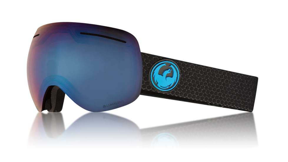 Dragon X1 Goggles, Split/LumaLens Blue Ion, with Bonus LumaLens Amber, One Size 286007528334