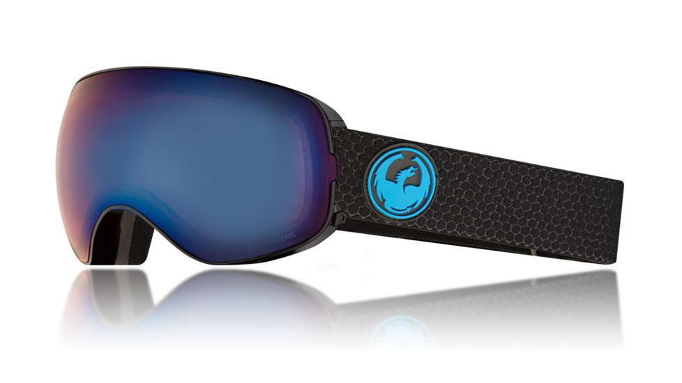 Dragon X2s Goggles, Split/LumaLens Blue Ion, with Bonus LumaLens Amber, One Size 307867230334