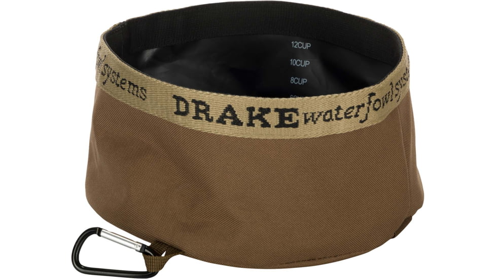 DRAKE Travel Food &amp; Water Bowl Gun Dog, Brown, GD8100BRN