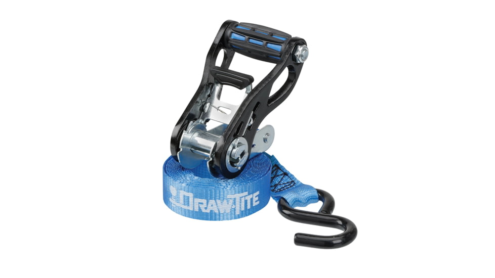 Draw-Tite Standard Duty Ratchet Tie-Down 1" Webbing w/Grip Handle &amp; Secure Hooks - 4-Pack 76049