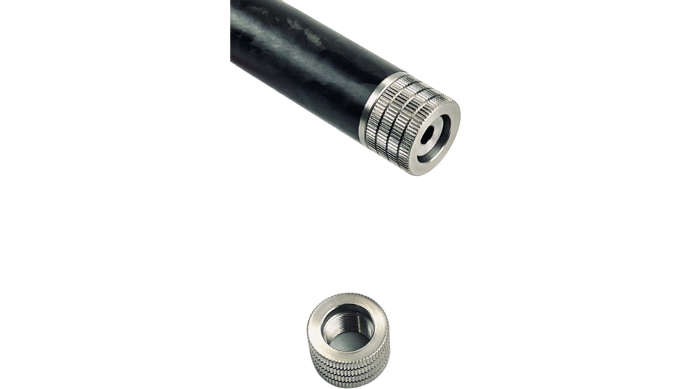 Dreadtec Thread Protector, Single Knurl, 1.07in, 5/8x24 Thread, Polished Stainless Steel, DTC-THRDP-KSS-071-5824