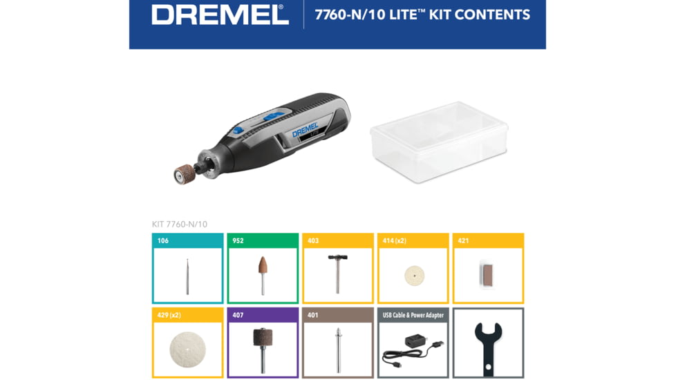 Dremel Lite 4-Volt Multipurpose Cordless Rotary Tool, Gray, 7760-N/10