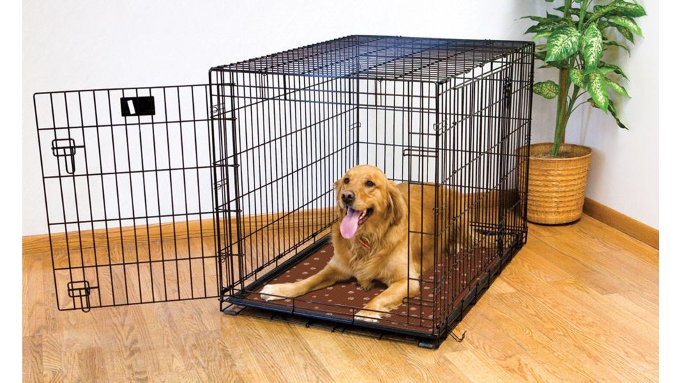 Drymate Paw Dog Crate Mat, Brown, 27inx42in CKP2742MBNSTP