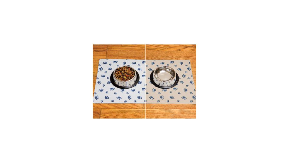 Drymate Pet Bowl Place Mat, Paw Stripe, Brown/ Tan, 12 x 20 PP1220BNSTP