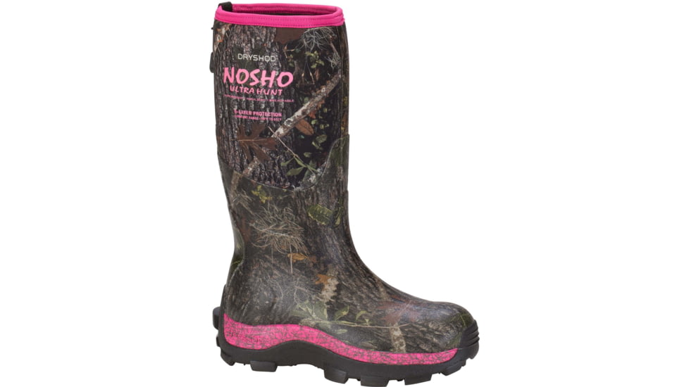 Dryshod NoSho Ultra Hunt Hunting Boot - Womens, Camo/Pink, 9, MBM-WH-PN-009
