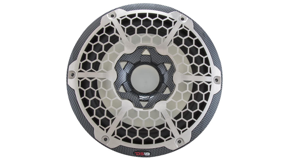 DS18 HYDRO 10in Subwoofer w/RGB Lights - 600W, Single, Carbon Fiber, CF-10SUB