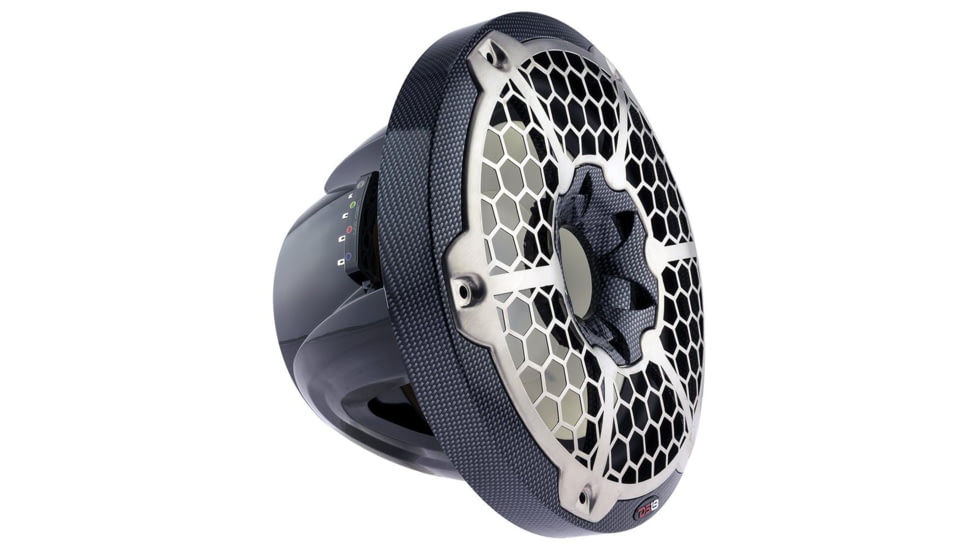 DS18 HYDRO 10in Subwoofer w/RGB Lights - 600W, Single, Carbon Fiber, CF-10SUB