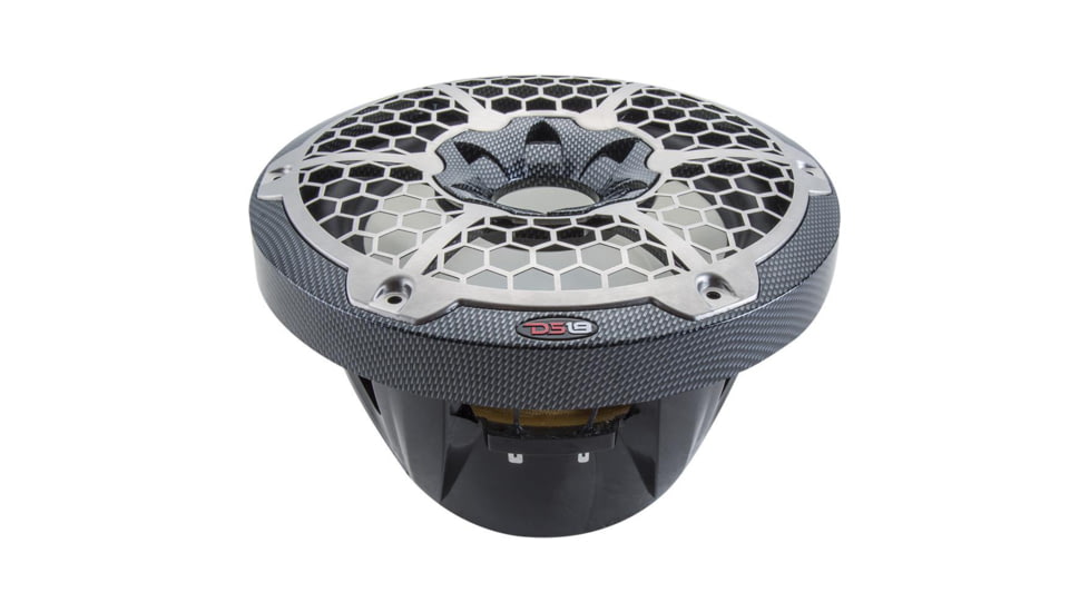 DS18 HYDRO 10in Subwoofer w/RGB Lights - 600W, Single, Carbon Fiber, CF-10SUB