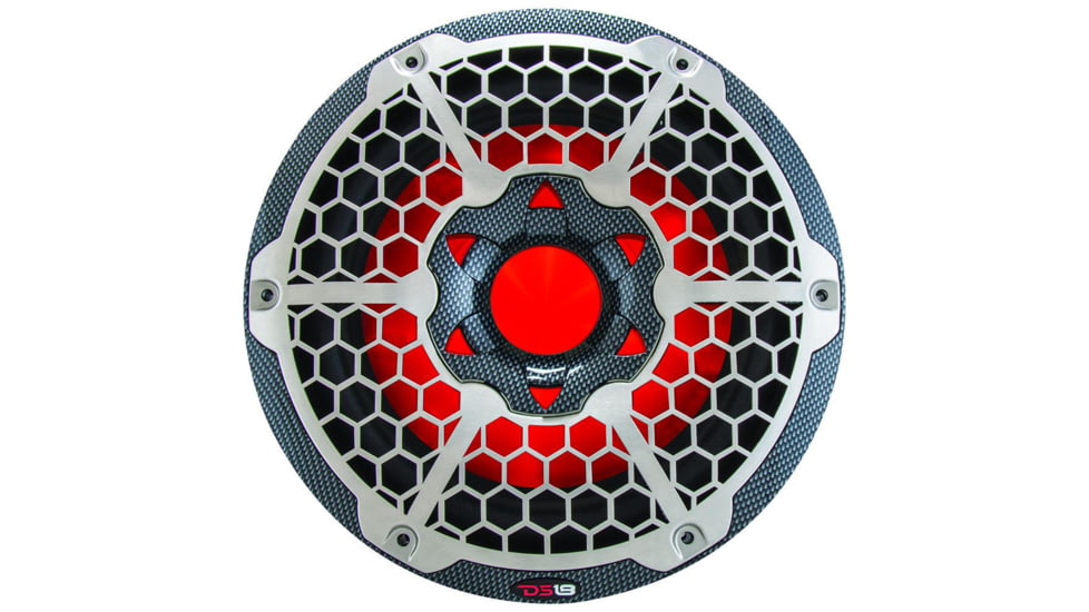 DS18 HYDRO 10in Subwoofer w/RGB Lights - 600W, Single, Carbon Fiber, CF-10SUB