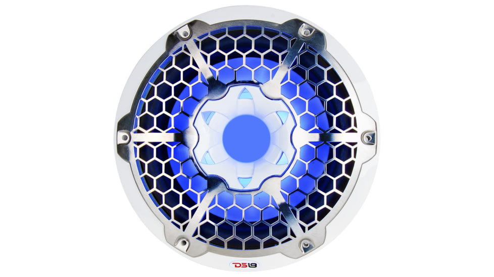 DS18 HYDRO 10in Subwoofer w/RGB Lights - 600W, Single, White, NXL-10SUB