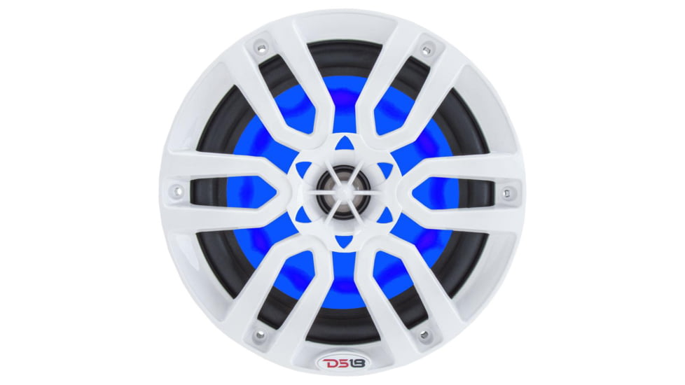 DS18 HYDRO 6.5in 2-Way Marine Speakers w/RGB LED Lights 300W, White, NXL-6