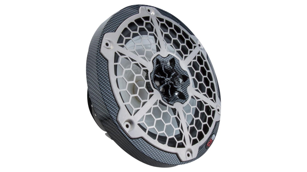 DS18 HYDRO 6.5in 2-Way Marine Speakers w/RGB LED Lights 375W, Black Carbon Fiber, CF-65