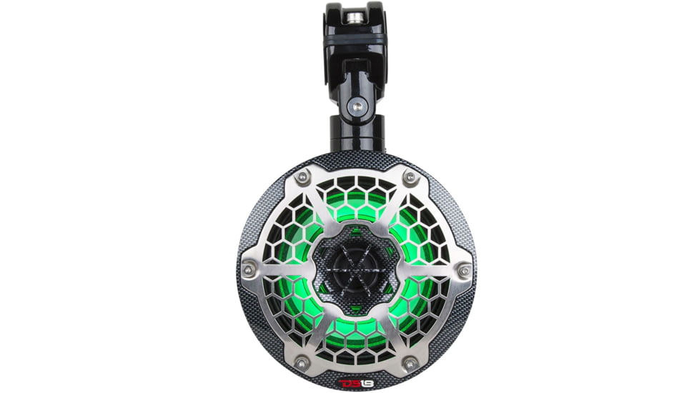 DS18 HYDRO 6.5in 2-Way Wakeboard Pod Tower Speakers w/1.5in Compression Driver &amp; RGB Lights - 450W, Black, CF-6TPBNEO