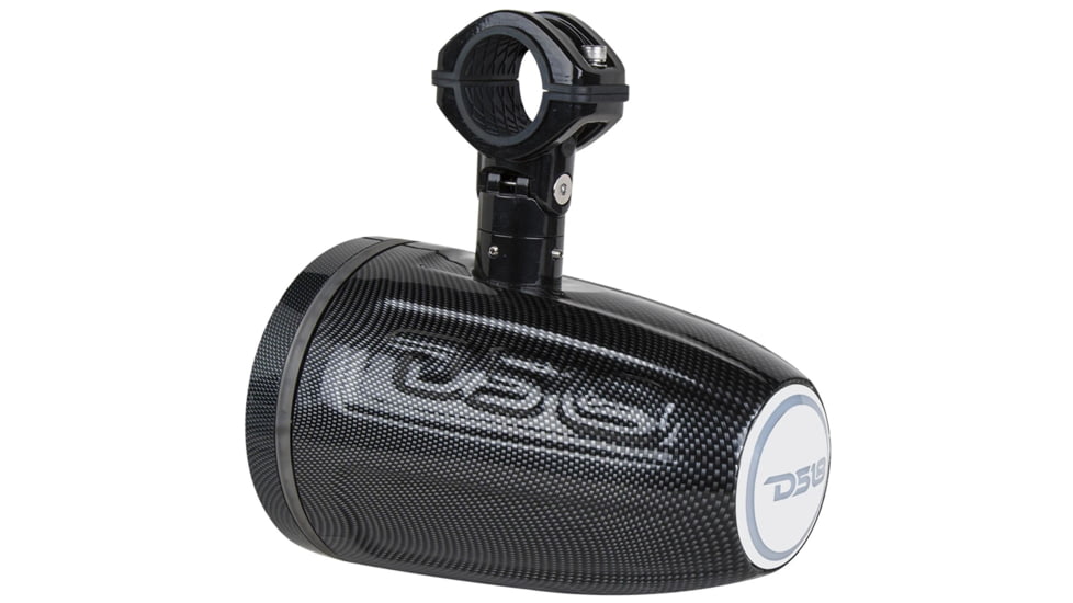 DS18 HYDRO 6.5in 2-Way Wakeboard Pod Tower Speakers w/1.5in Compression Driver &amp; RGB Lights - 450W, Black, CF-6TPBNEO