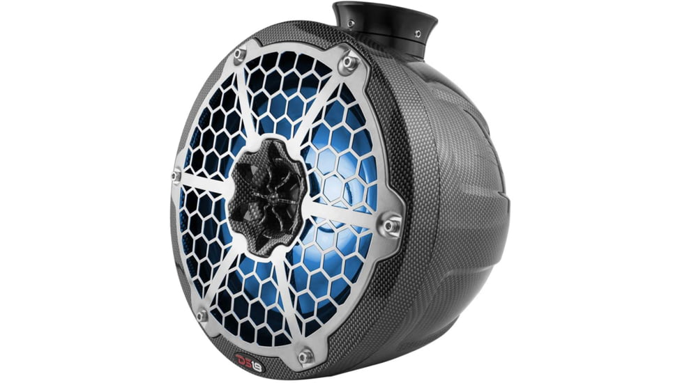 DS18 HYDRO 6.5in Ultra Slim Wakeboard Pod Tower Speaker w/RGB LED Lights - 375W, Black Carbon Fiber, CF-PS6
