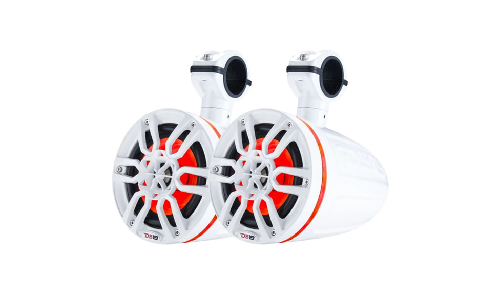 DS18 HYDRO 6.5in Wakeboard Pod Tower Speaker w/RGB LED Light - 300W, White, NXL-6TPW