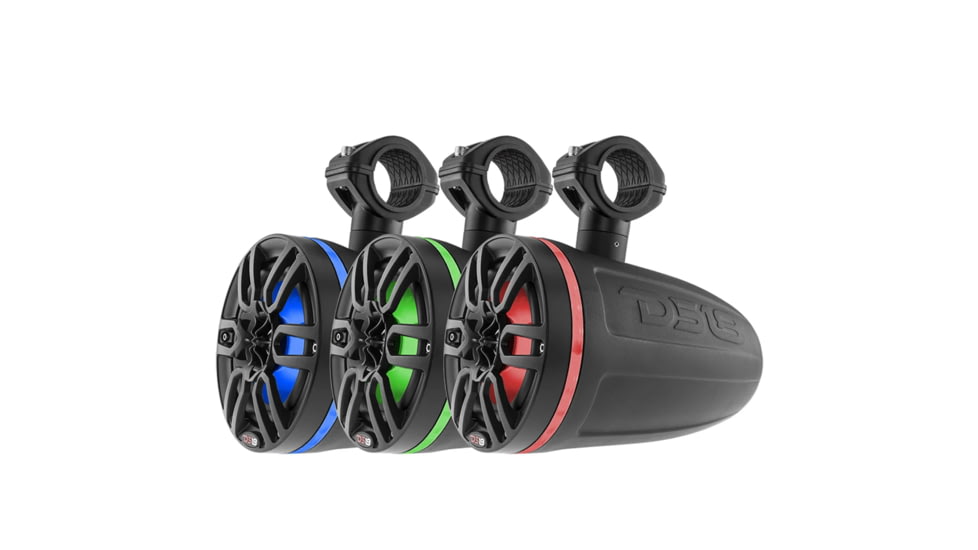 DS18 HYDRO 6.5in Wakeboard Pod Tower Speaker w/RGB LED Lights - 300W, Matte Black, NXL-6TPBK