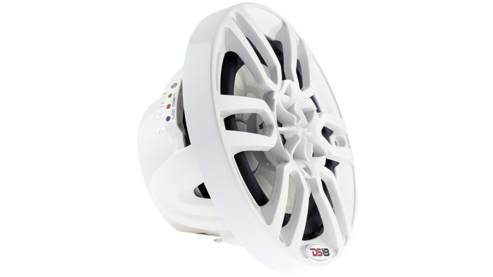 DS18 HYDRO 8in 2-Way Marine Speakers w/RGB LED Lights 375W, White, NXL-8