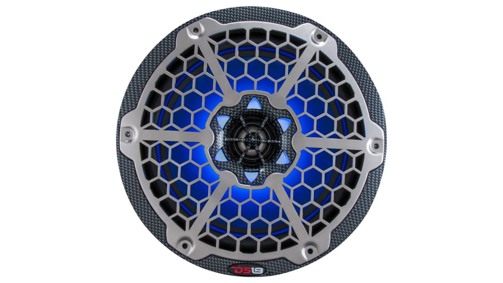 DS18 HYDRO 8in 2-Way Marine Speakers w/RGB LED Lights 450W, Black Carbon Fiber, CF-8