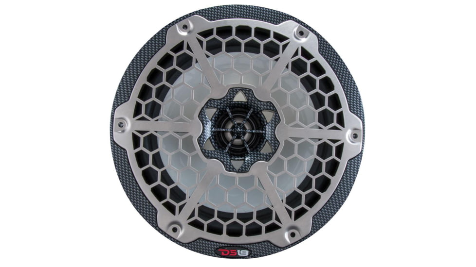 DS18 HYDRO 8in 2-Way Marine Speakers w/RGB LED Lights 450W, Black Carbon Fiber, CF-8