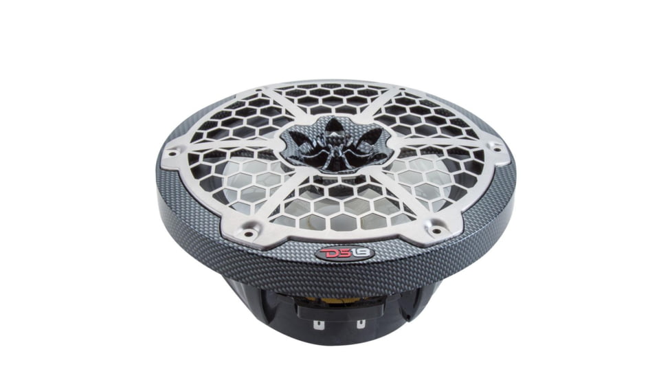 DS18 HYDRO 8in 2-Way Marine Speakers w/RGB LED Lights 450W, Black Carbon Fiber, CF-8