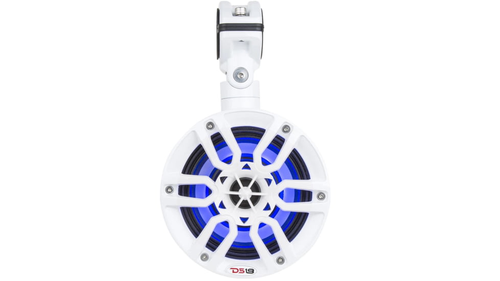 DS18 HYDRO 8in 2-Way Wakeboard Pod Tower Speakers w/1in Compression Driver &amp; RGB LED Lights - 540W, White, NXL-8TPWNEO
