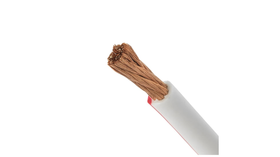 DS18 HYDRO Marine Grade OFC Power Wire 4 GA - 50ft Roll, White/Red, MOFC4GA50P