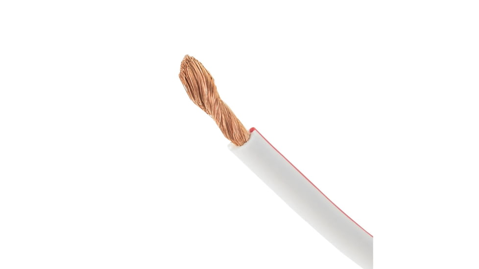 DS18 HYDRO Marine Grade OFC Power Wire 8 GA - 100ft Roll, White/Red, MOFC8GA100P