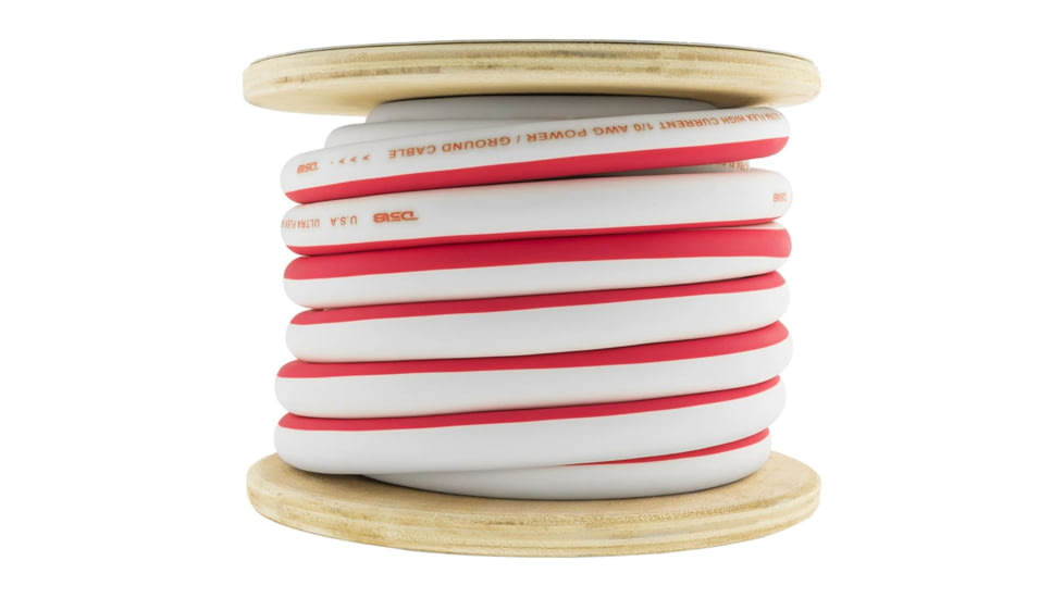 DS18 HYDRO Marine Grade OFC Power Wire GA - 25ft Roll, White/Red, MOFC0GA25P